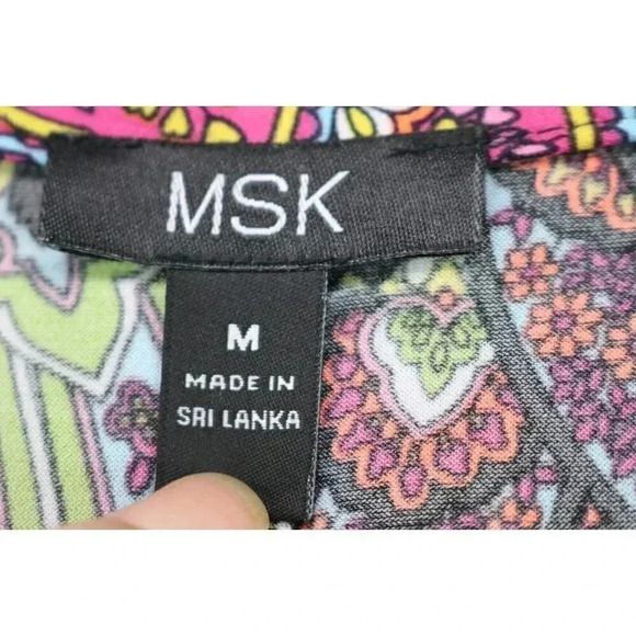 MSK Belled Sleeve Paisley Dress-Medium-Silky-Flowy - Picture 4 of 10